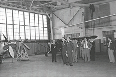 Alfred Gessow at Langley, mid-1940’s, with Orville Wright.