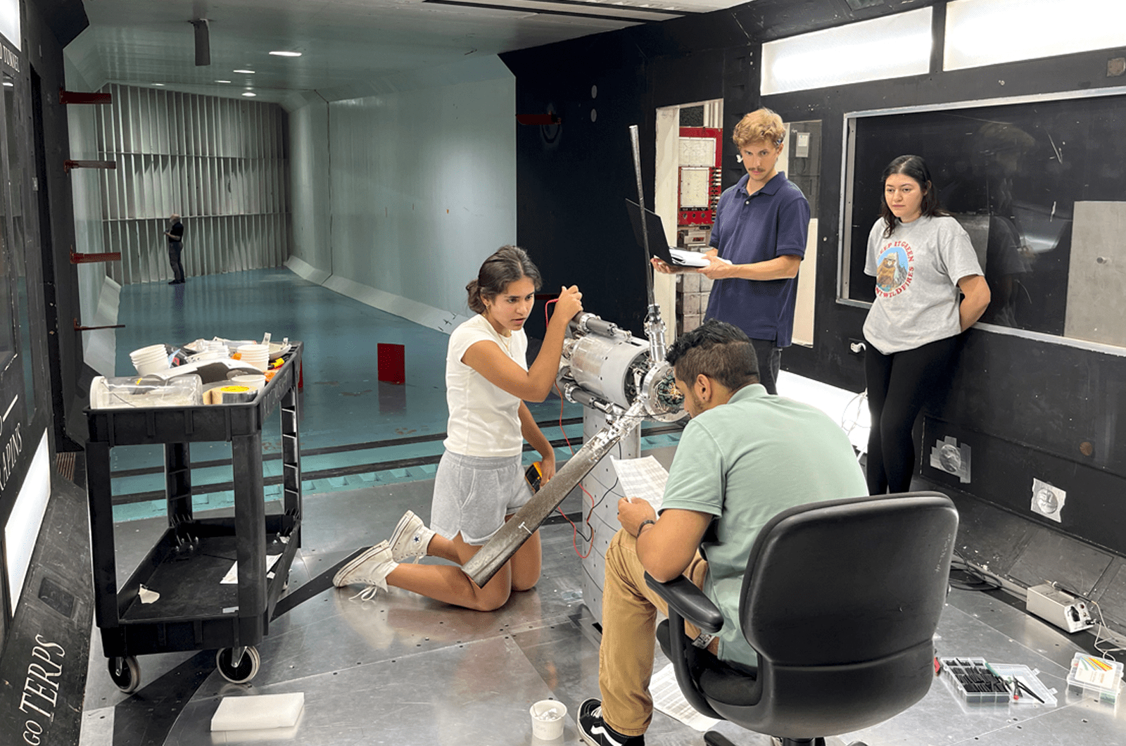 Students in the Wind Tunnel