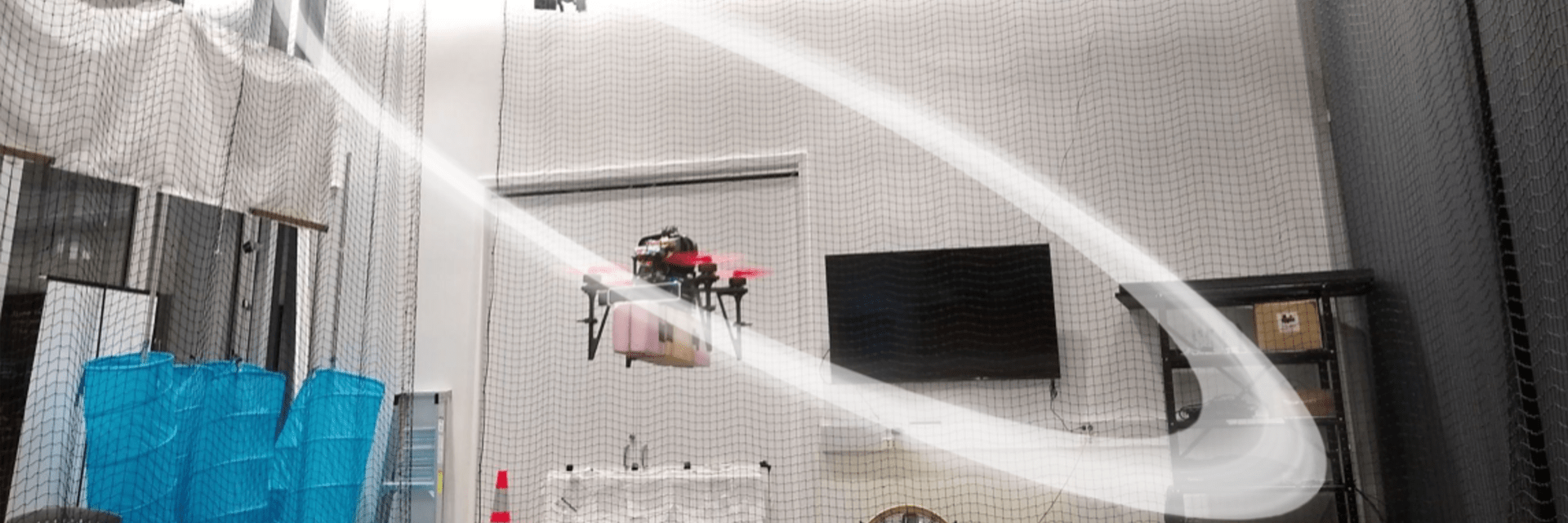 UAS in a lab for a test flight