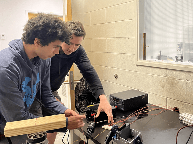 Students working in the Electric Aviation Lab