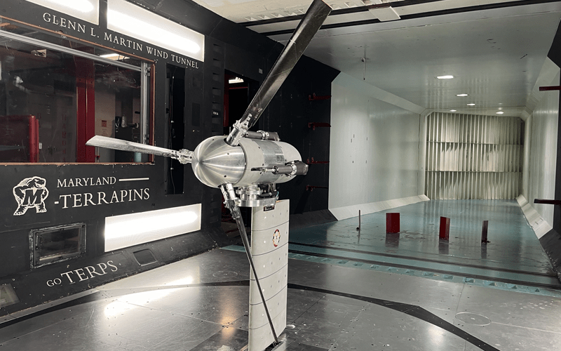 Maryland Tiltrotor Rig in UMD's Wind Tunnel